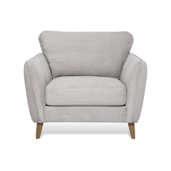 Fotoliu gri deschis cu tapițerie din catifea reiată Paris – Scandic-image-2