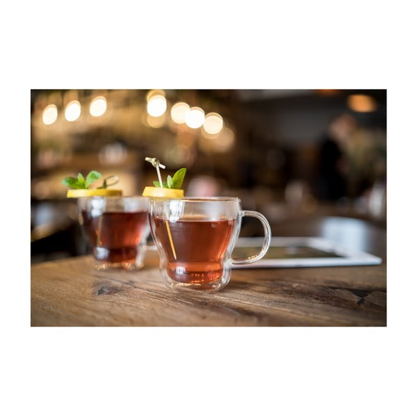 Căni 2 buc. pentru cappuccino/cu perete dublu din sticlă 370 ml Bolla – Vialli Design-image-4