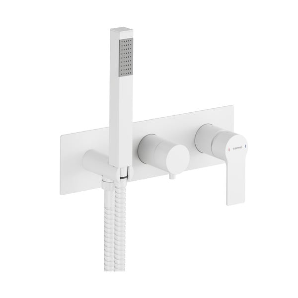 Baterie albă pentru duș încastrată (3 ieșiri) Pax – Sapho-image-1