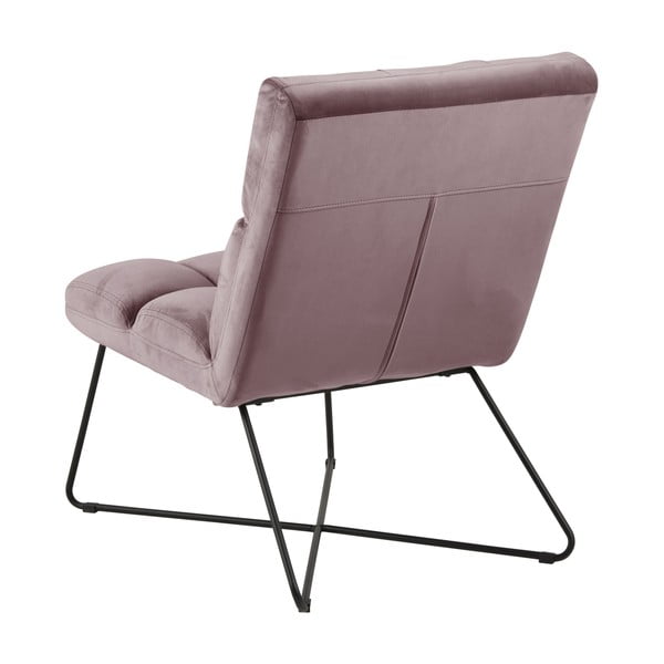 Fotoliu roz cu tapițerie din catifea Alba – Actona-image-3