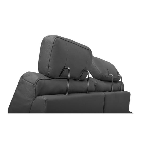 Canapea din piele cu 2 locuri Furnhouse Viktor, lățime 217 cm, gri-image-1