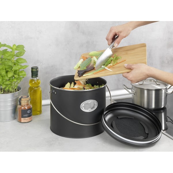 Recipient pentru deșeuri compostabile negru 6 l Nero – Wenko-image-2