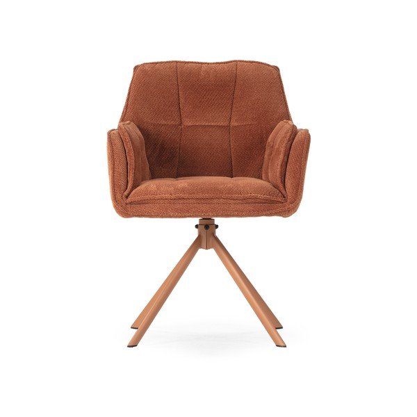 Set de scaune de sufragerie teracotă 2 buc. tapițat Keiko – Marckeric-image-2