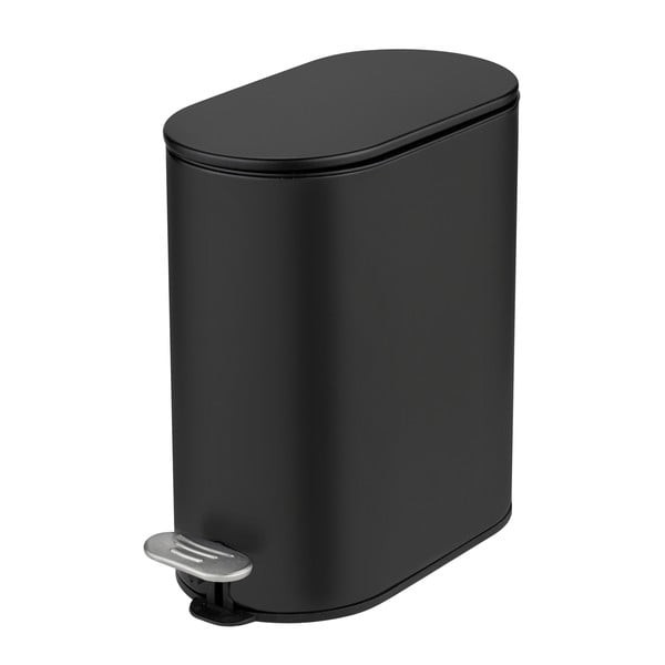 Coș de gunoi negru mat cu pedală din oțel 5 l Collungo – Wenko