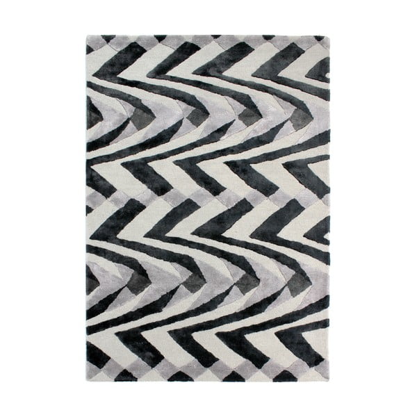 Covor țesut manual Flair Rugs Jazz, 200 x 290 cm, negru - gri