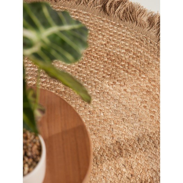 Covor în culoare naturală reversibil/țesut manual rotund din iută ø 200 cm Nuru – Hanse Home-image-4