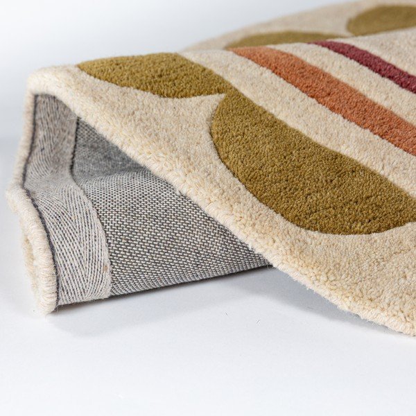 Covor în culoare naturală țesut manual rotund din lână ø 120 cm Lois – Flair Rugs-image-4