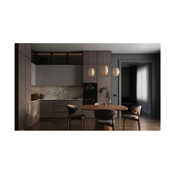 Lustră în culoare naturală cu abajur din ratan/cu abajur textil Abra 2 – GTV-image-1