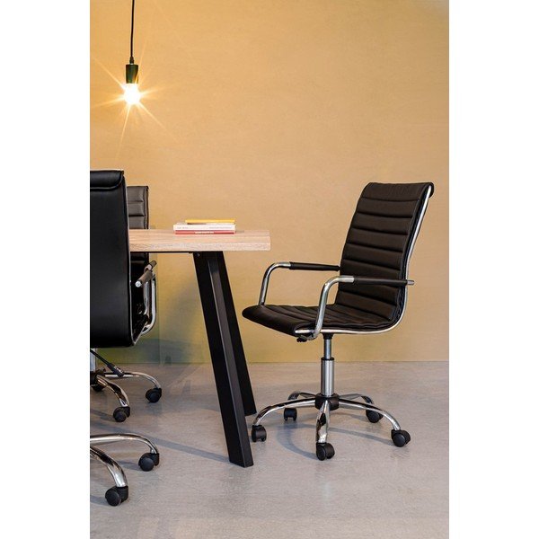 Scaun de birou negru din imitație de piele Perth – Yes Everyday-image-1