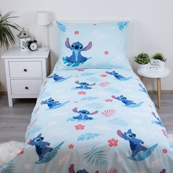 Lenjerie de pat pentru copii albastră din bumbac pentru pat de o persoană 140x200 cm Lilo and Stitch "Blue"  – Jerry Fabrics-image-2