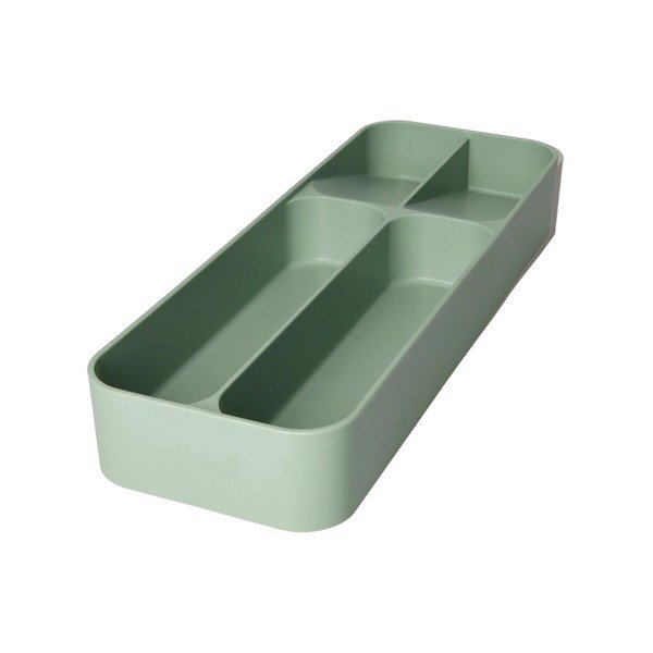 Organizator de tacâmuri verde salvie din plastic 13,5 x 39 cm – Brandani