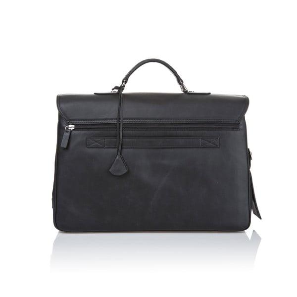 Servietă din piele pentru bărbați Ferruccio Laconi Brief, negru-image-2