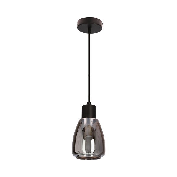 Lustră neagră cu abajur din sticlă ø 12 cm Moldo – Candellux Lighting