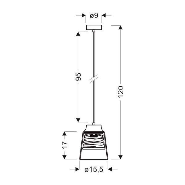 Lustră neagră cu abajur din sticlă Fresno – Candellux Lighting-image-3