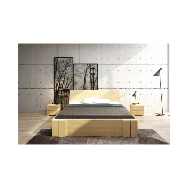 Pat dublu din lemn de pin, cu sertar, SKANDICA Vestre Maxi, 200 x 200 cm-image-4