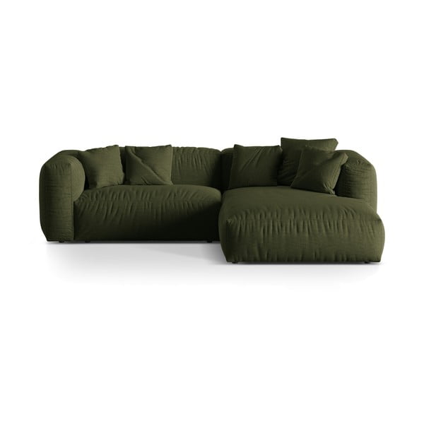 Colțar modular verde (cu colț pe partea dreaptă) Martina – Micadoni Home