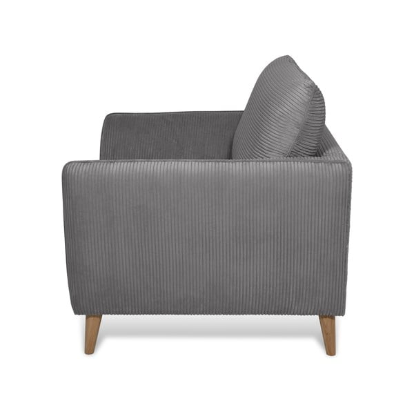 Fotoliu gri închis cu tapițerie din catifea reiată Paris – Scandic-image-3