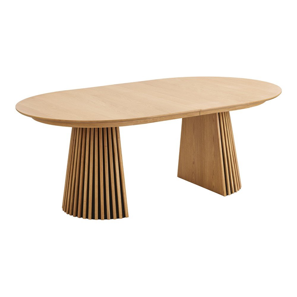 Masă de dining extensibilă cu aspect de lemn de stejar cu blat suplimentar 120x200 cm Osaka – House Nordic