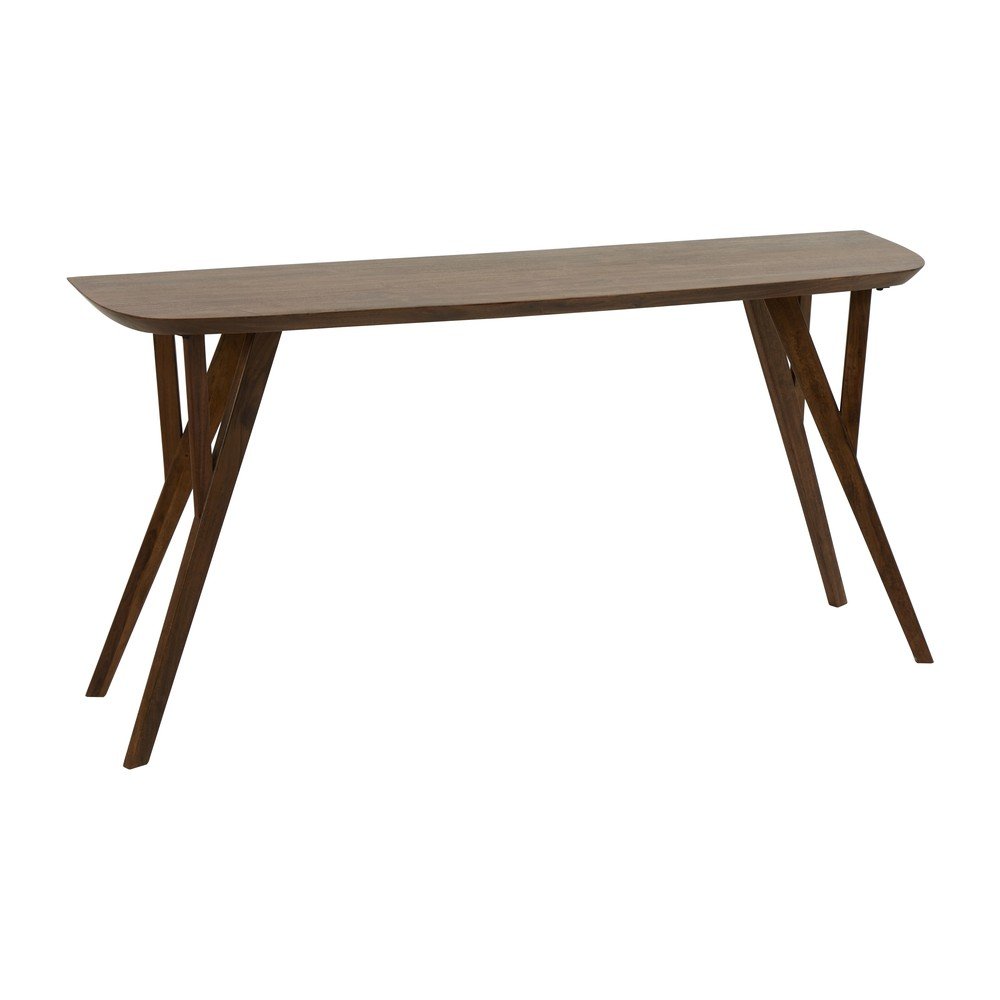 Masă consolă în culoare naturală închisă din lemn de acacia 44x160 cm Quenza – Light &amp; Living