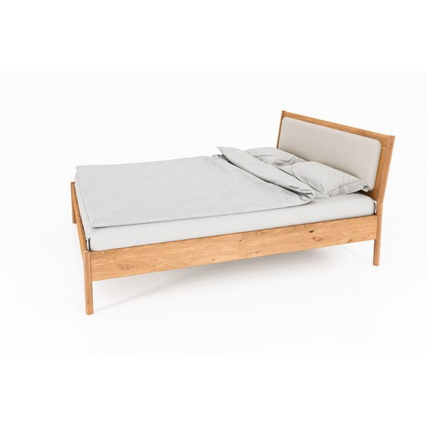 Pat din lemn de stejar 90x200 cm Pola – The Beds-image-1