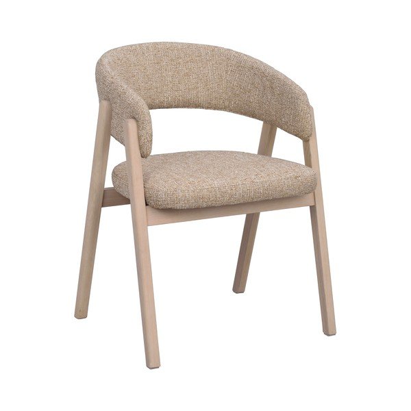 Scaun de living bej/în culoare naturală deschisă cu cotiere din lemn de stejar Barnaby – Rowico