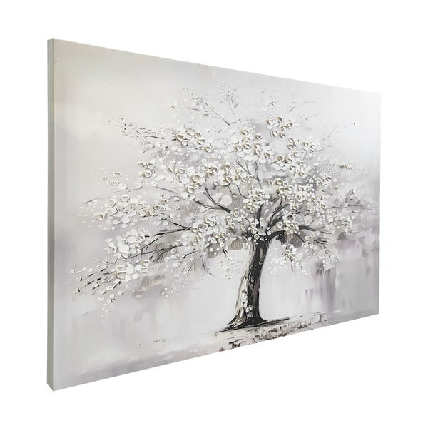 Tablou cu detalii pictate manual 70x100 cm White Tree – Styler-image-3