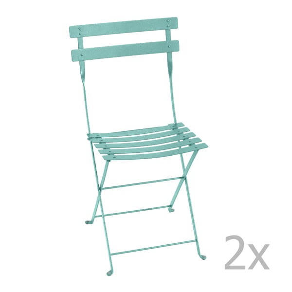 Set 2 scaune pliante Fermob Bistro, albastru marin