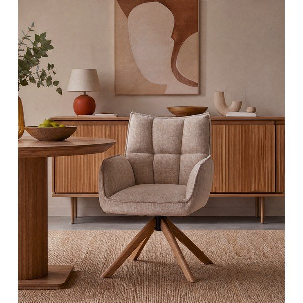 Set de scaune de sufragerie crem 2 buc. tapițat Marilla – Unique Furniture-image-1