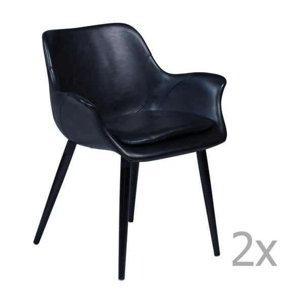 Set 2 scaune cu cotiere DAN-FORM Combino, negru