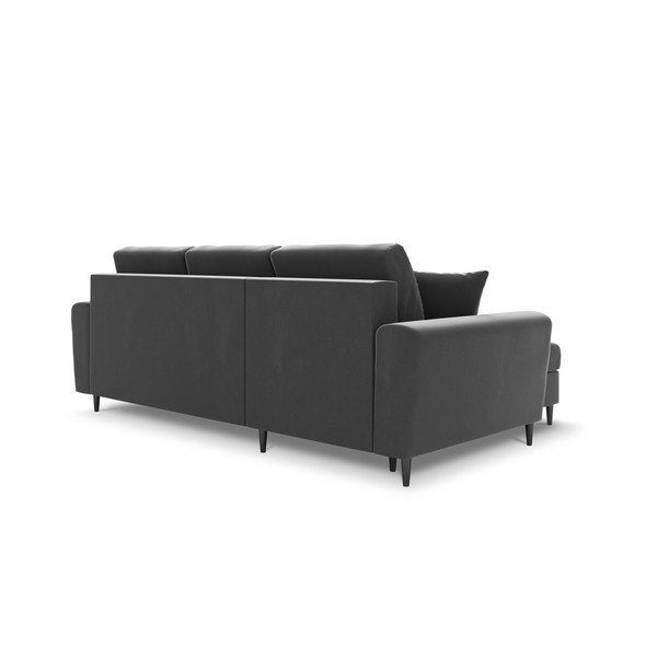 Colțar gri deschis extensibil, cu spațiu de depozitare cu tapițerie din catifea Kyoto – Cosmopolitan Design-image-3