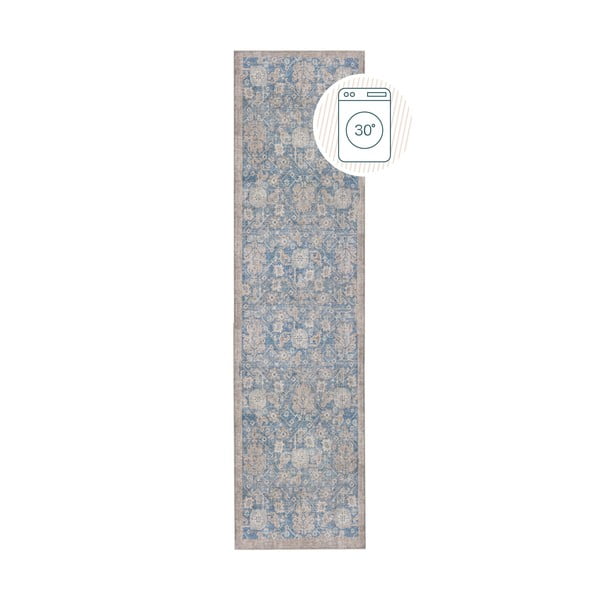 Covor tip traversă albastru lavabil 60x230 cm Orelia Global – Flair Rugs