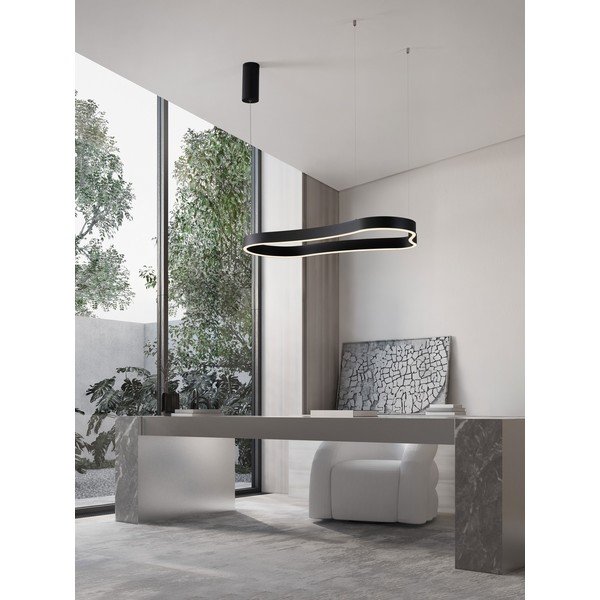 Lustră negru-mat LED cu intensitate reglabilă din aluminiu Dussa – Nova Luce-image-1