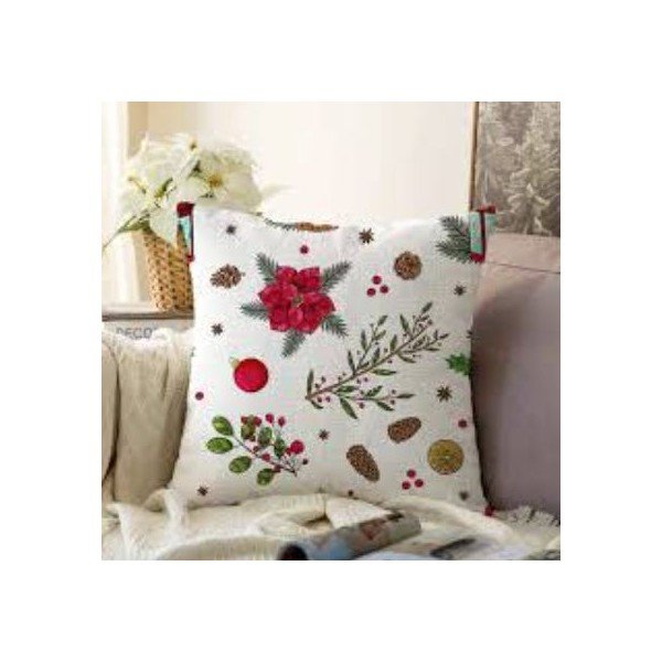 Față de pernă 43x43 cm  cu model de Crăciun Merry Christmas – Mila Home-image-1