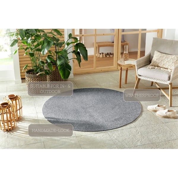 Covor gri rotund de exterior  ø 150 cm - NORTHRUGS-image-4