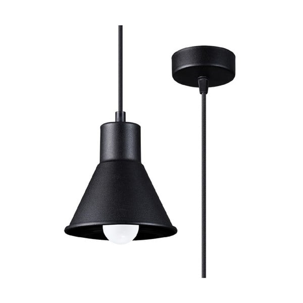 Lustră neagră cu abajur din metal 14x14 cm Martina - Nice Lamps