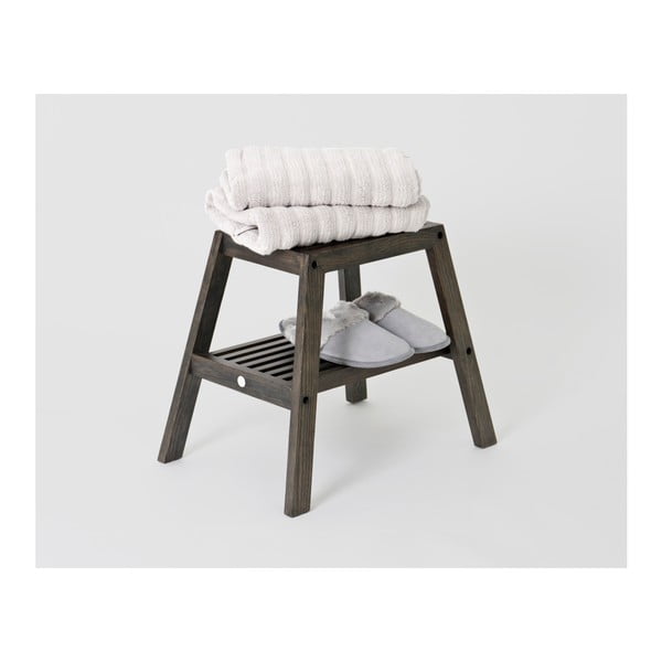 Scaun din lemn de stejar Wireworks Slatted Stool, negru-image-1