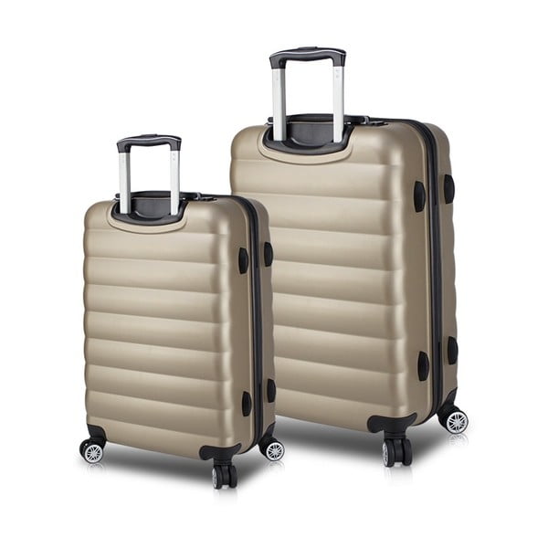 Set 2 valize cu roți și port USB My Valice RESSNO Cabin & Medium, auriu
