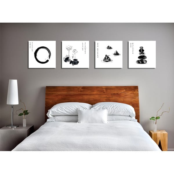 Tablouri 4 buc. 30x30 cm Japanese Zen – Wallity-image-2