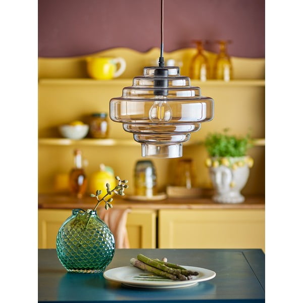 Lustră maro cu abajur din sticlă ø 27 cm Ilua – Bloomingville-image-1