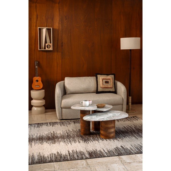 Măsuțe de cafea maro/bej 3 buc. cu blat din marmură 41x73 cm Suki – Dutchbone-image-1