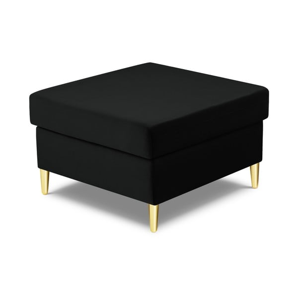 Taburet negru cu tapițerie din catifea Kyoto – Cosmopolitan Design-image-2