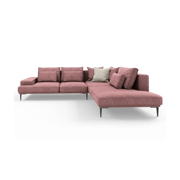Canapea extensibilă cu șezlong dreapta Interieurs 86 Liege, roz-image-2