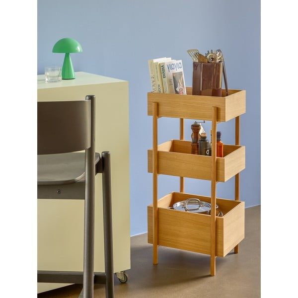 Masă consolă în culoare naturală din lemn de stejar 34x43 cm Stack – Hübsch-image-1