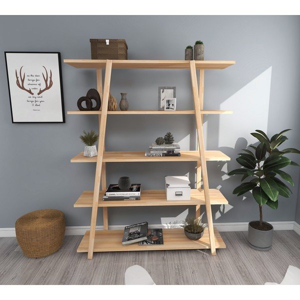 Bibliotecă din lemn  de pin 115x145 cm Soft – Kalune Design-image-2