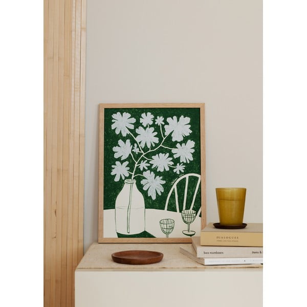 Poster 30x40 cm Blue Flowers & Red Wine – Anouk van Cleef – The Poster Club-image-1