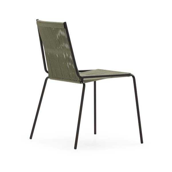 Scaune de dining verzi stivuibile 2 buc. din metal Emily – Marckeric-image-2