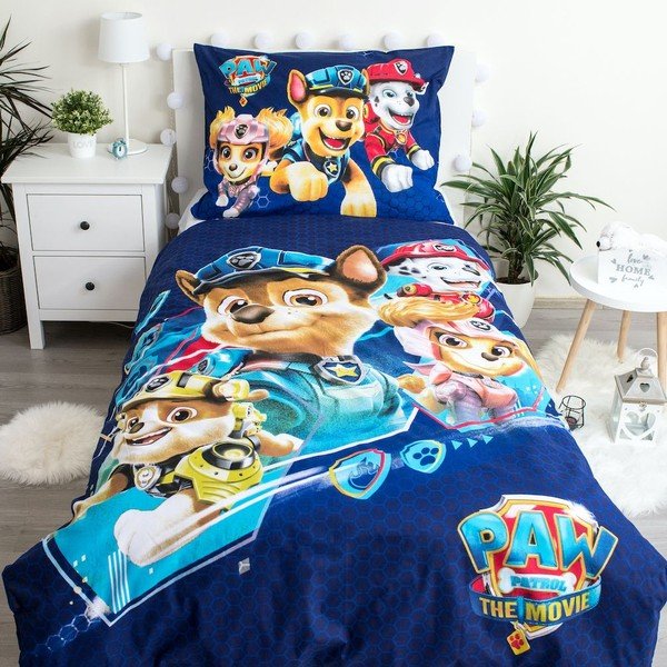 Lenjerie de pat din bumbac pentru copii Jerry Fabrics Patrola, 140 x 200 cm, albastru închis-image-3