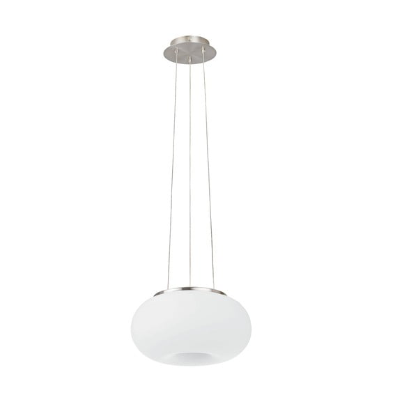 Lustră albă/argintie cu abajur din sticlă ø 28 cm OPTICA – EGLO