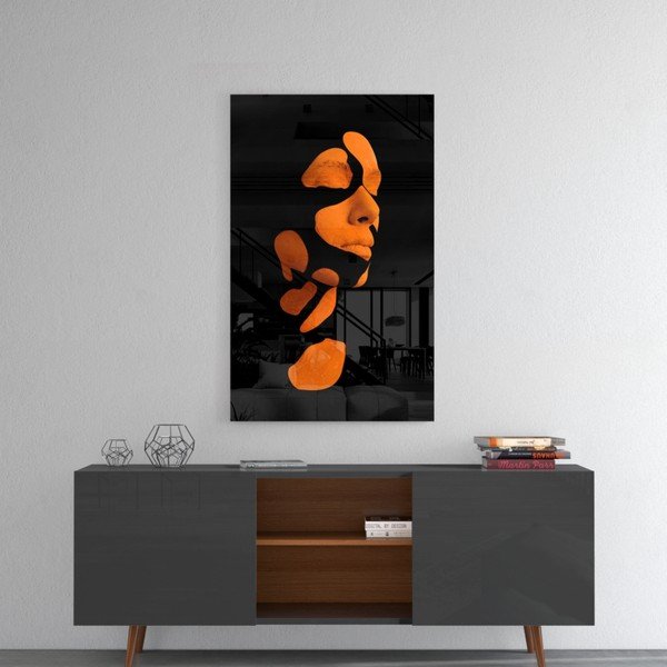 Tablou din sticlă Insigne Fragmented Orange-image-1