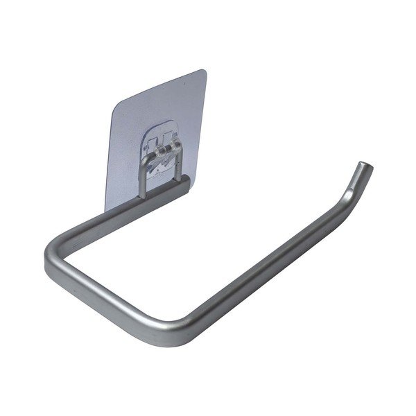 Suport pentru hârtie igienică argintiu lucios autoadeziv din metal Filaire Aluminium – douceur d'intérieur-image-1